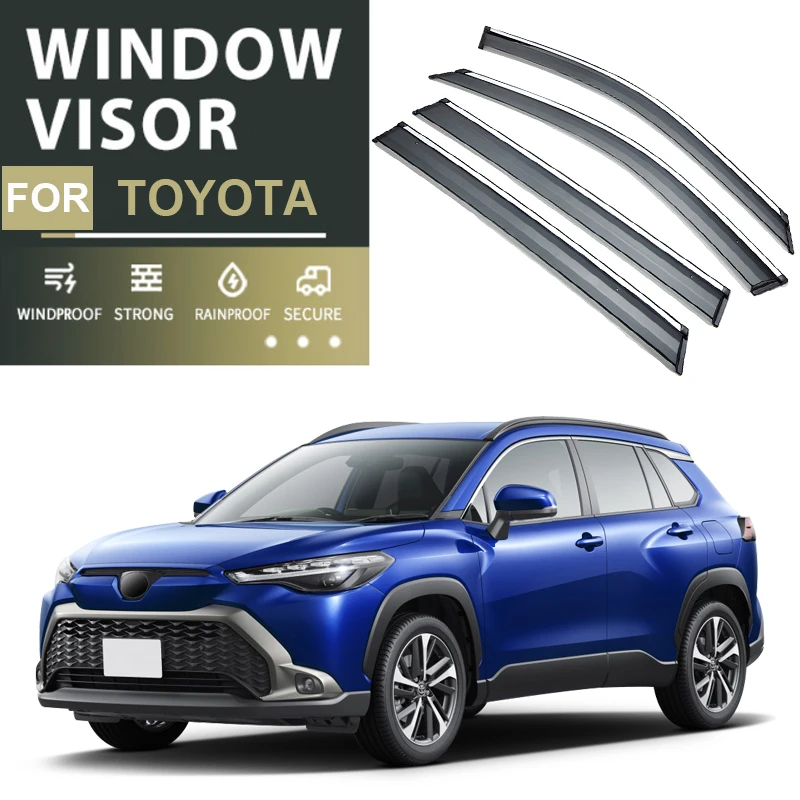 4PCS Car Window Visor For Toyota Corolla Cross Sedan Hatchback Camry Avalon Prius BZ3 YARIS BZ4X CROSS 2006-2025 Auto Accessory