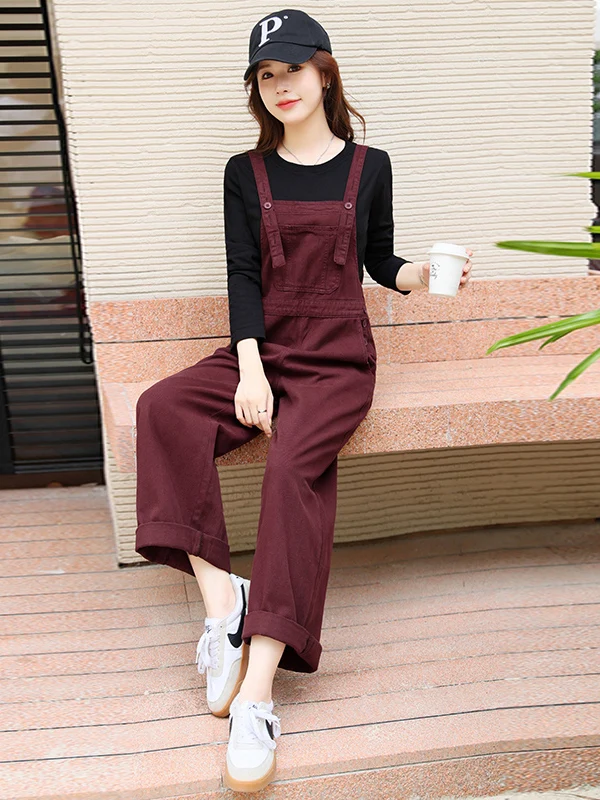 

Casual Workwear Overalls Women's Autumn 2025 New Small Size Faionable Youthful Loose Wide Leg Jumpsuit Set