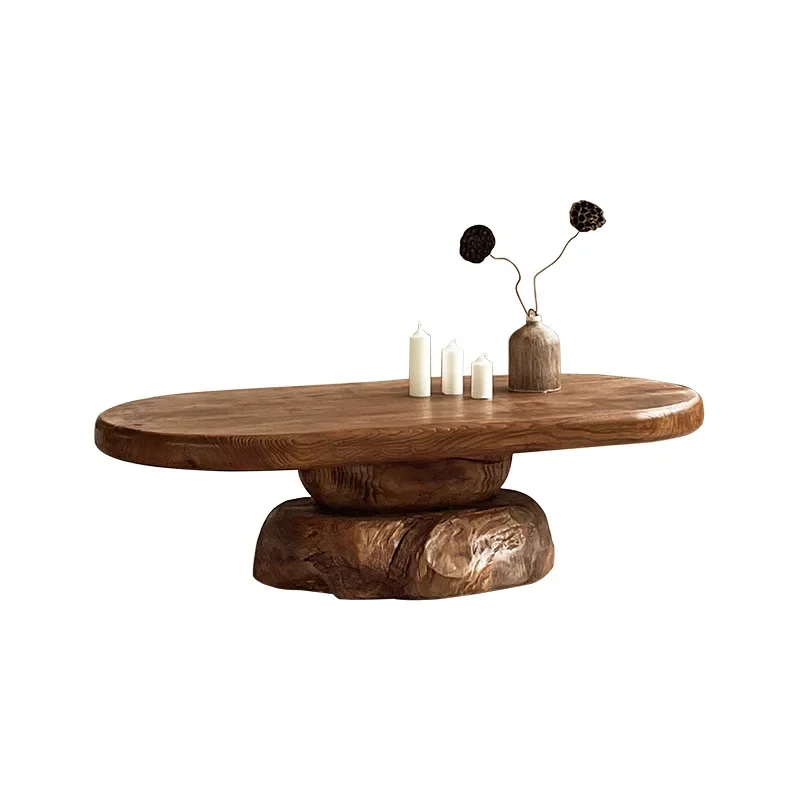 

Wabi silent wind solid wood coffee table living room small apartment retro log tea table homestay