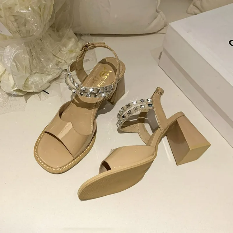 

Hot Selling 2026 Summer New Shoes Woman Brand Women's Platform Shoes Fashion Comfortable Thick Sole Sandals Square High Heels