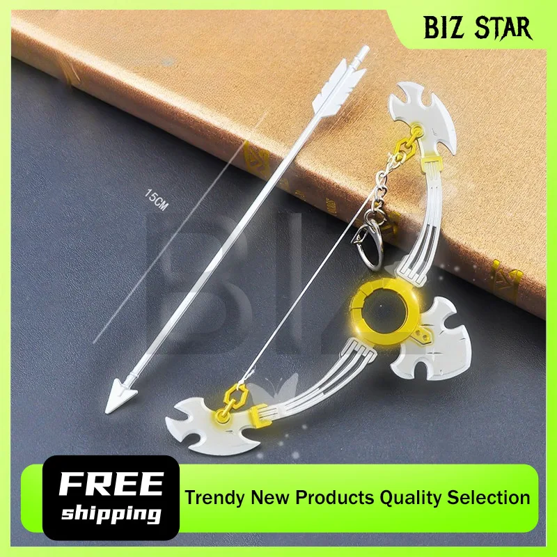 15cm/5.91in Zeldaa Game Peripheral Link Master Sword Beast God Bow Arrow Model Student Toy Keychain Ornaments Collection Desktop