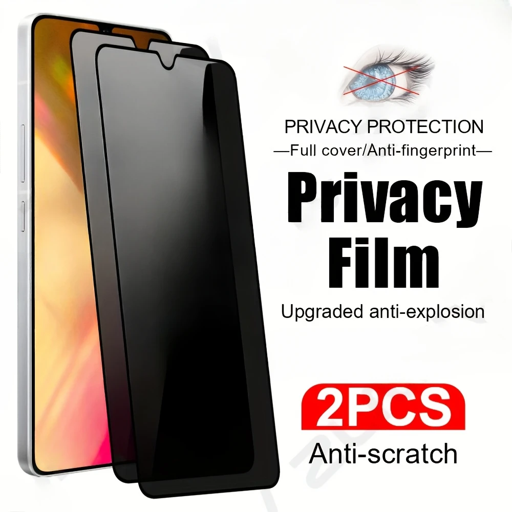 2Pcs Privacy Screen Protector For Samsung A05 A06 A15 A23 A24 A52 A53 A73 5G Tempered Glass For Samsung A16 A13 A25 A34 A35 A55