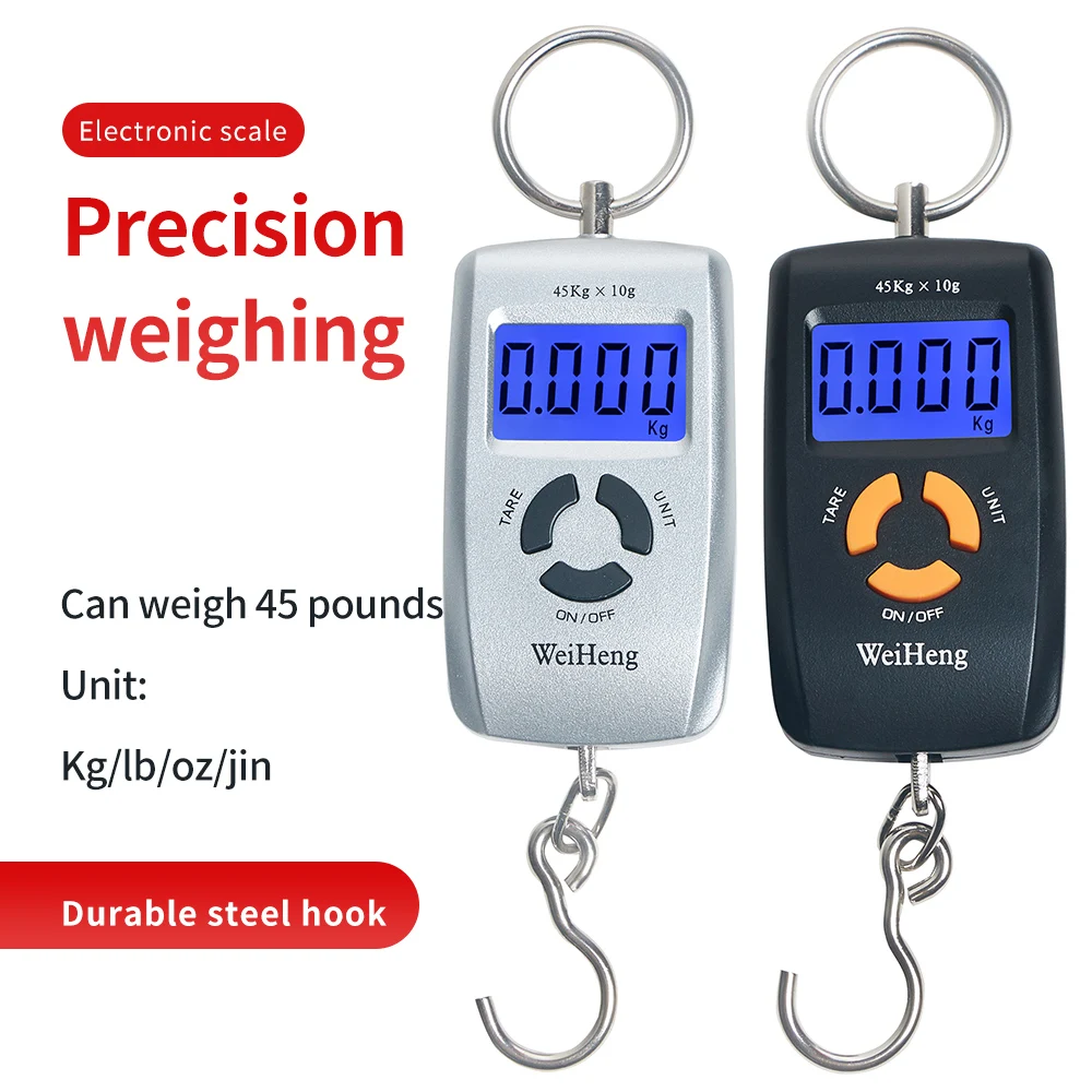 Mini Hanging Scale 45Kg/5g Portable Travel Suitcase Scale Weight Balance Electronic Weighting Fish Hook Hanging Scale Kg Lb