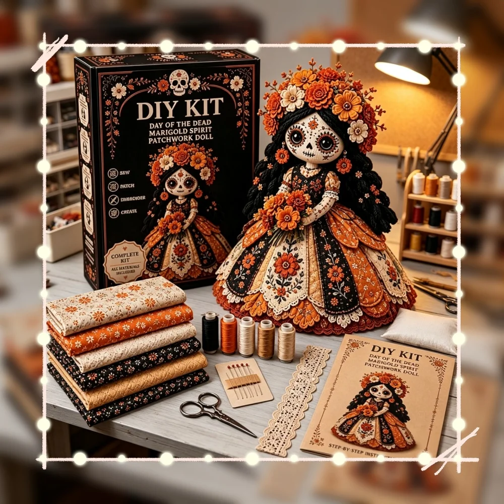 Complete DIY Hand Sewing Patchwork Doll Kit Butterfly Soul Style Craft Material Set Adult Beginner Halloween Decor Doll Making K