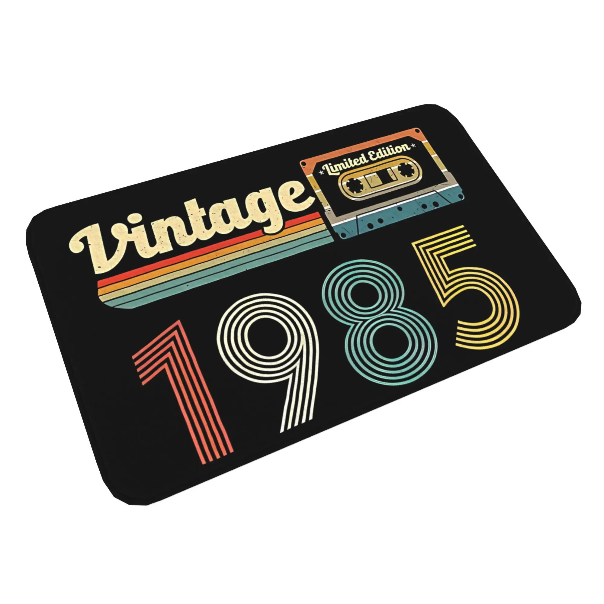 1pc 1985 37Th Birthday 37 Years Old Cassette Tape Anti-Slip Doormat Living Room Mat Hallway Carpet Welcome Rug Home Decor