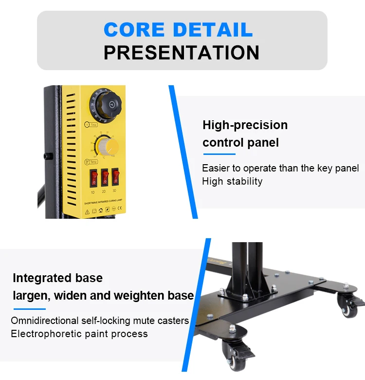 NEW DESIGN Shortwave Infrared Paint Curing Lamp Paint Heater 2600W Ir Lamp For Paint Drying