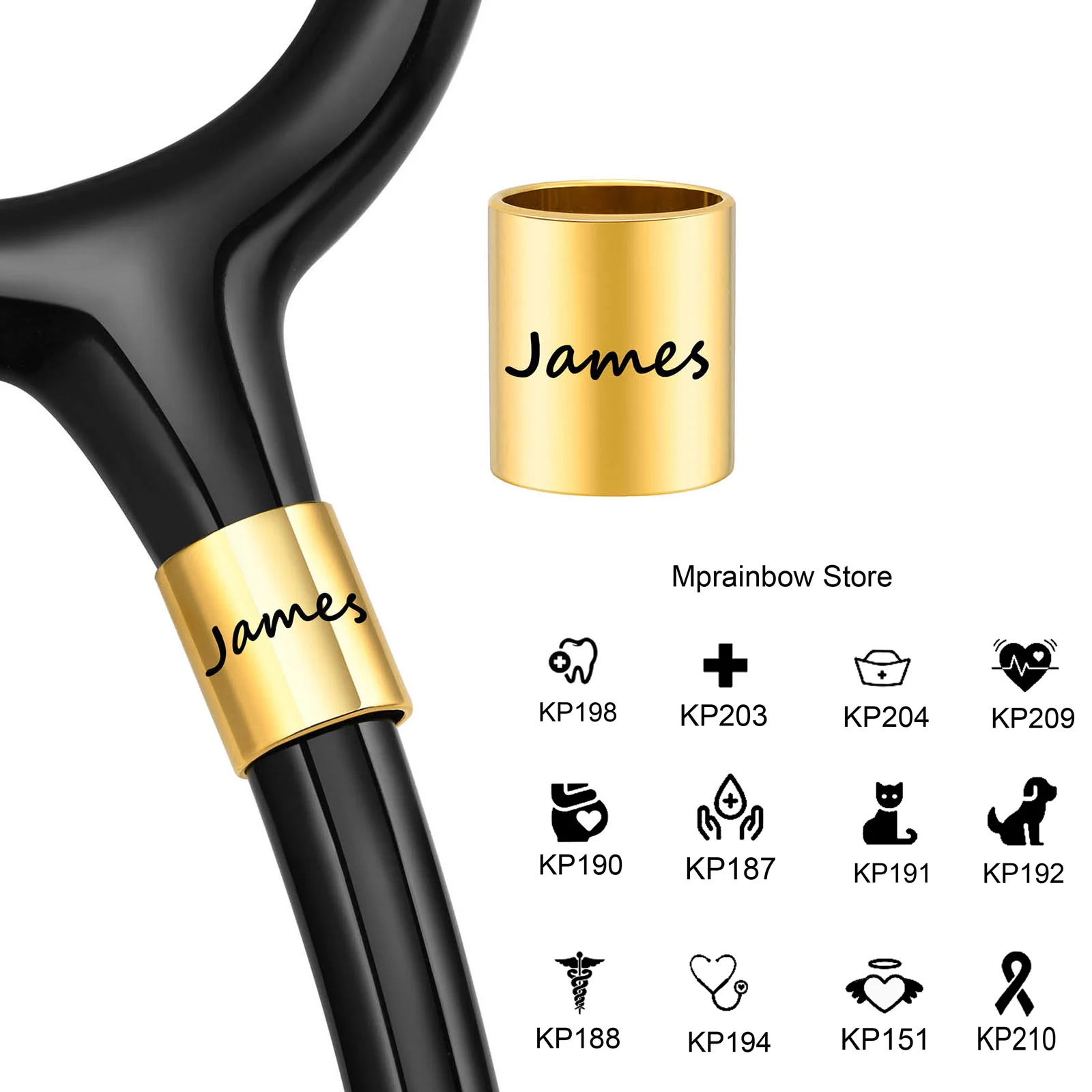 

Customized Stethoscope for Nurse Doctor Vet,DIY Name Tag Charm ID Lable Stainless Steel Stethoscope,Waterproof Jewlery Gift