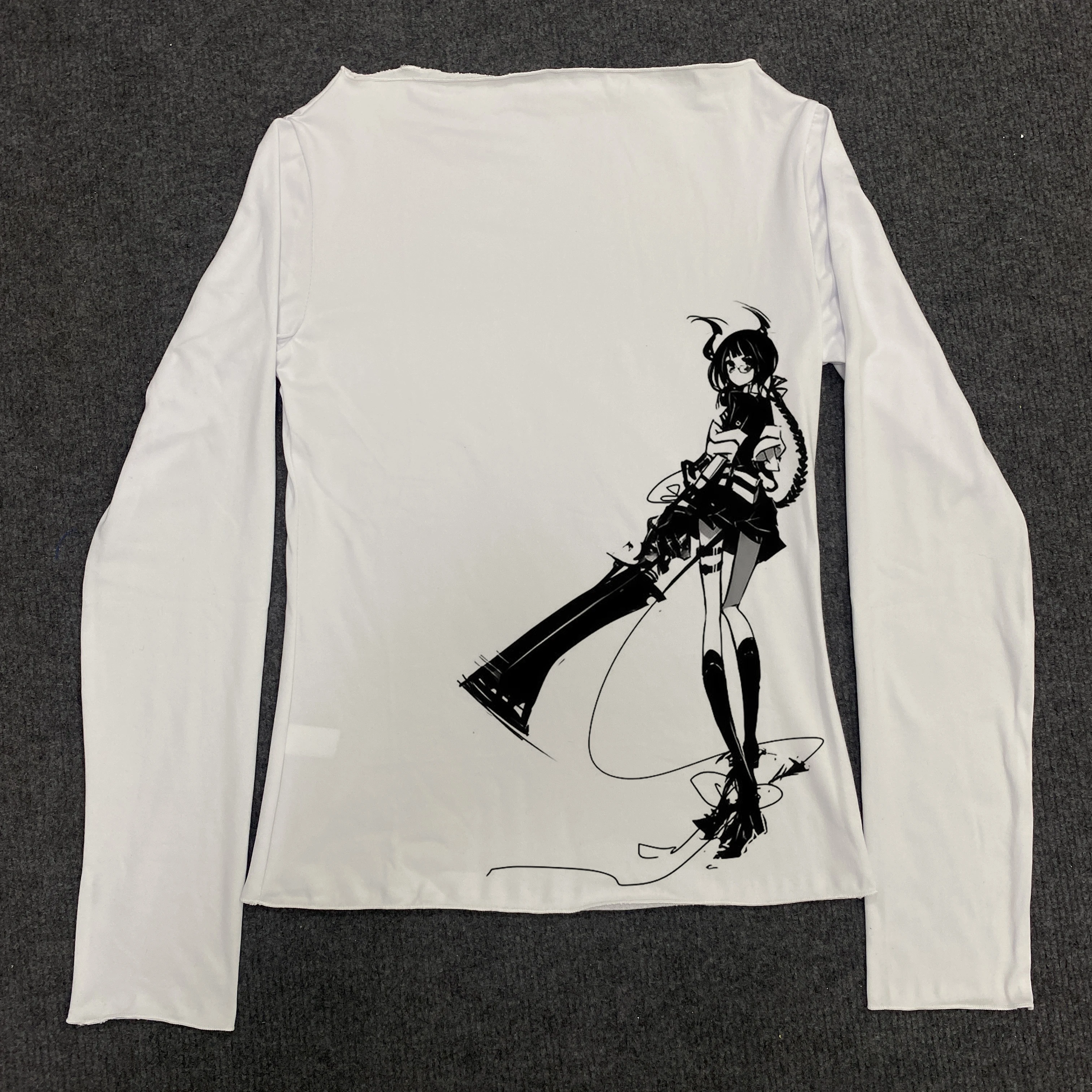 2000s الملابس Y2k كيتي امرأة الملابس القوطي القوطية أنيمي فتاة Kawaii 90s الملابس خمر للنساء Kpop طويلة الأكمام Y2k تي شيرت