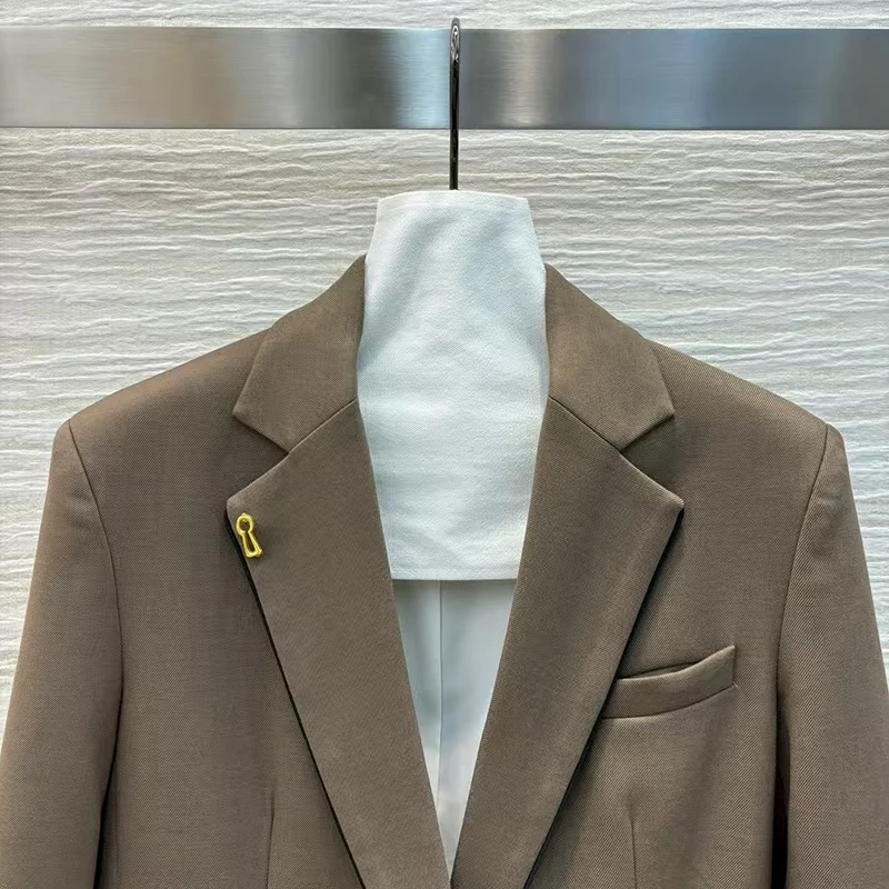 여성 칼라 긴팔 블레이저, 패셔너블하고 다재다능한 루즈핏 재킷 탑, 고품질, 가을, 신상, 2025