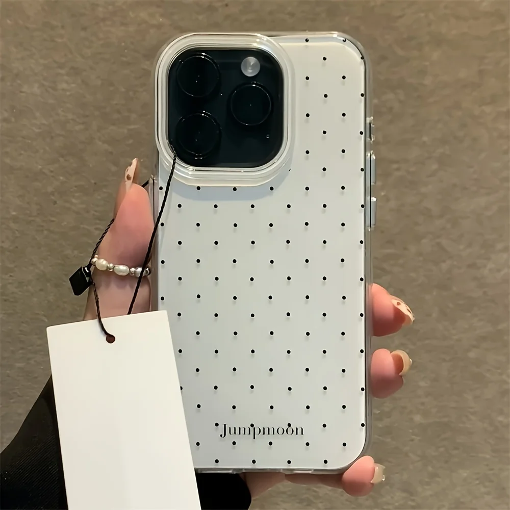 Simple Pink Polka Dot Design Phone Case for Samsung Galaxy S25 S24 S23 S22 S21 FE Ultra Plus 4G 5G Feather Texture Back Cover - náhled 2