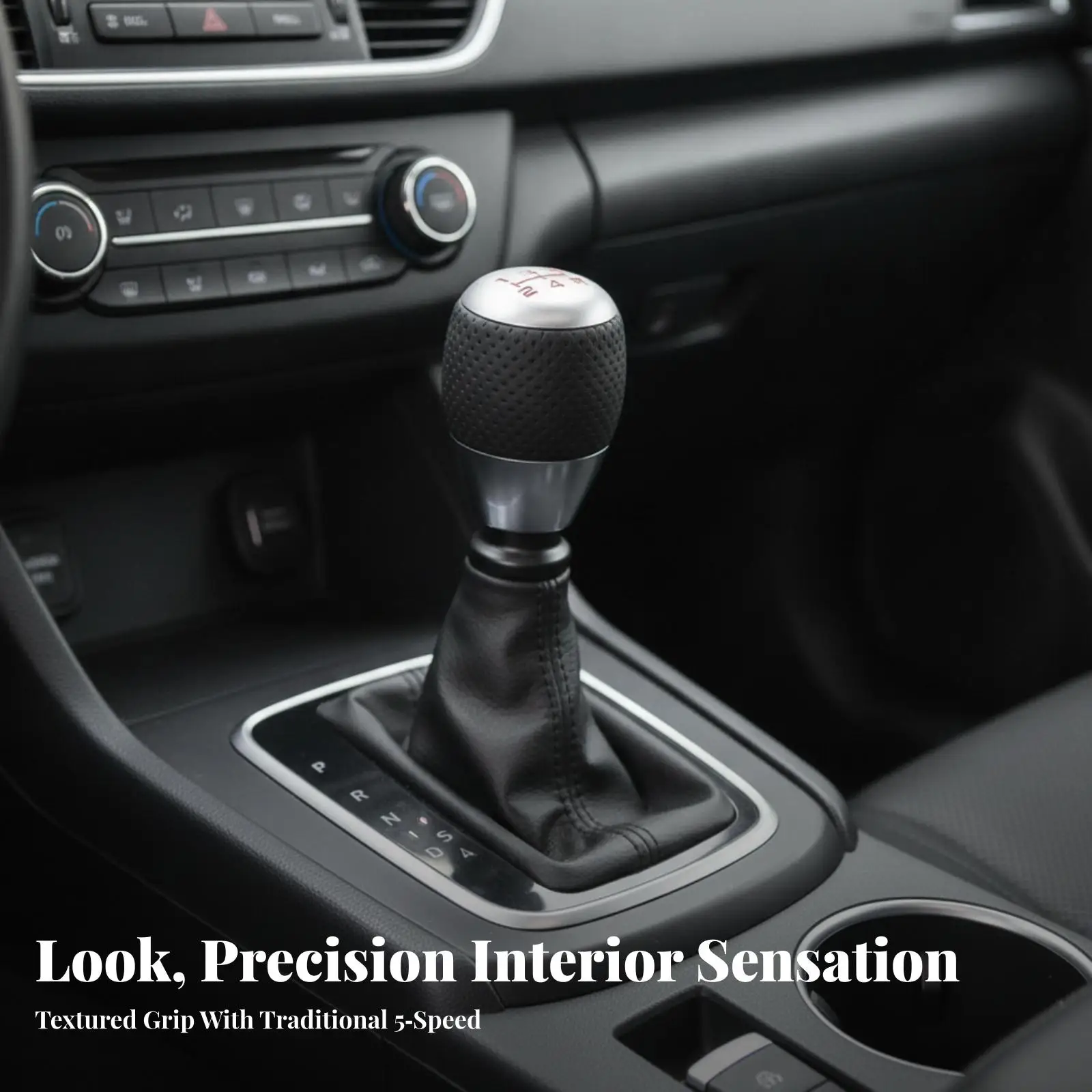 Non Slip Aluminum Gear Selector Knob Manual Transmission 5 Speed Raised Pattern Universal Fit Car Accessory for Daily Drivers