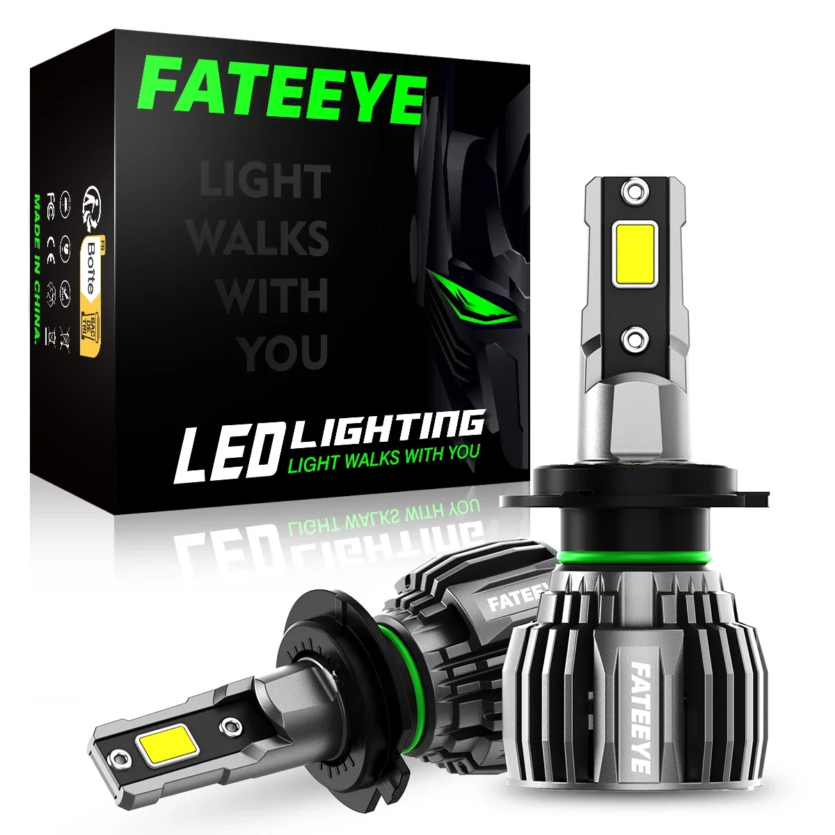 FATEEYE H7 Led Headlight H4 H11 H8 H9 Car Headlight Bulbs 60W 13000LM Bright 6500K White LED 12V H7 Car Lamps Auto Accessories