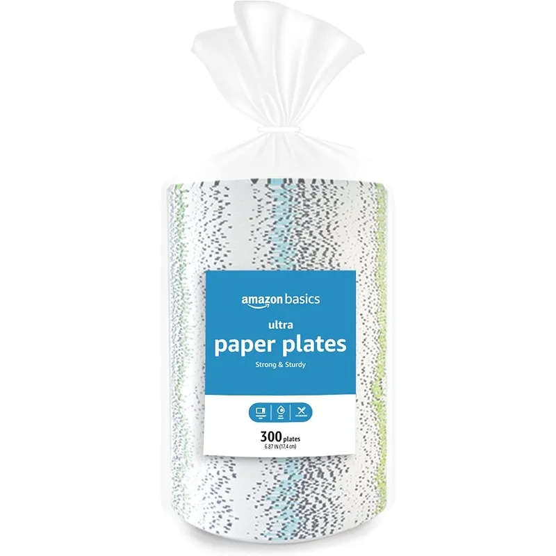 Ultra Paper Plates, 6.87 Inch, Disposable, 600 Count (2 Pack of 300) (Previously Encore)