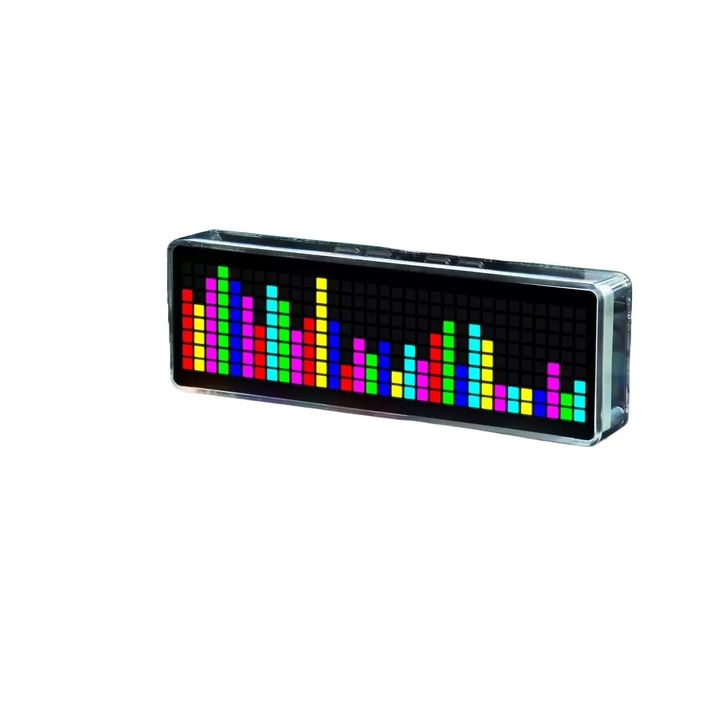 Color LED music spectrum full color music rhythm light transparent housing electronic clock pickup atmosphere colorful RGB