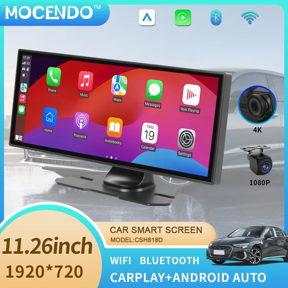 11.26 بوصة CarPlay Android Auto Car Radio مشغل فيديو الوسائط المتعددة IPS شاشة تعمل باللمس مع AUX USB دعم كاميرا الرؤية الخلفية #1