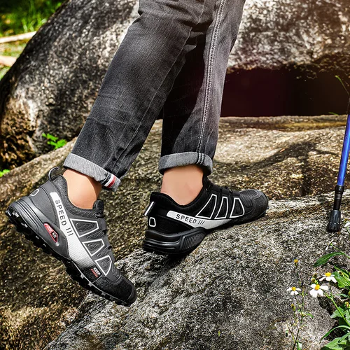 Imagen 2 del producto Zapatos de ciclismo para hombre, zapatos para bicicleta de montaña al aire libre, zapatos de ciclismo de carretera, zapatos de senderismo antideslizantes impermeables, zapatos deportivos para exteriores, senderismo