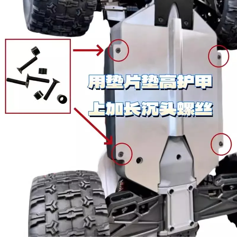 MJX HYPER GO 10208 1/10 V2 RC Monster Truck Metal Chassis Protector Metal Armor Anti-collision Guard Plate Upgrade Akcesoria