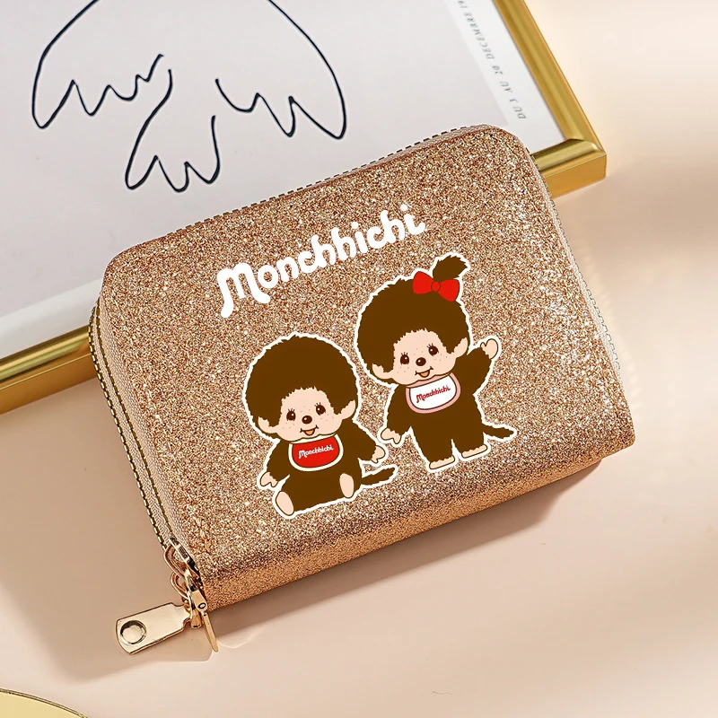 

MONCHHICHI Wallet Boy Girl Large Capacity Multiple Card Slots Purse Women Men Cartoon Anime Holder MoneyBag Kawaii Birthday Gift