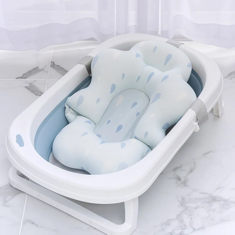 Baby Bathtub Cushion Foldable Baby Bath Seat Support Pad Newborn Bathtub Chair Infant Anti-Slip Soft Comfort Body Cushion Mat