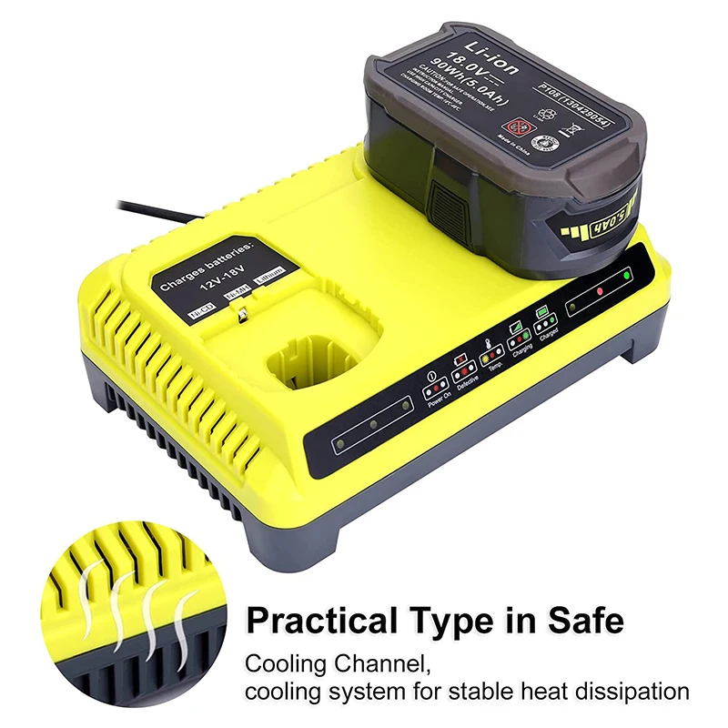 P117 Fast Charger Compatible with Ryobi 12V-18V ONE+ Battery Lithium NiCad NiMh P102 P190 P189 P108 P105 P103 P107 PBP004