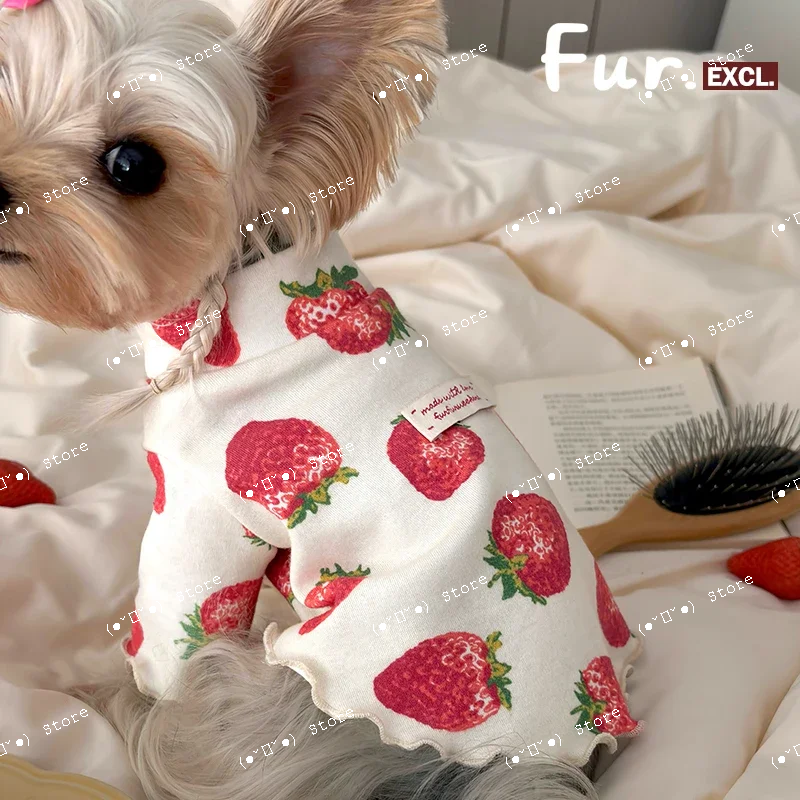 

Sweet Strawberry Series Pet Costume Toy Dog Clothes Pomeranian Maltese Yorkshire Terrier Puppy Clothes Dogs Accessories