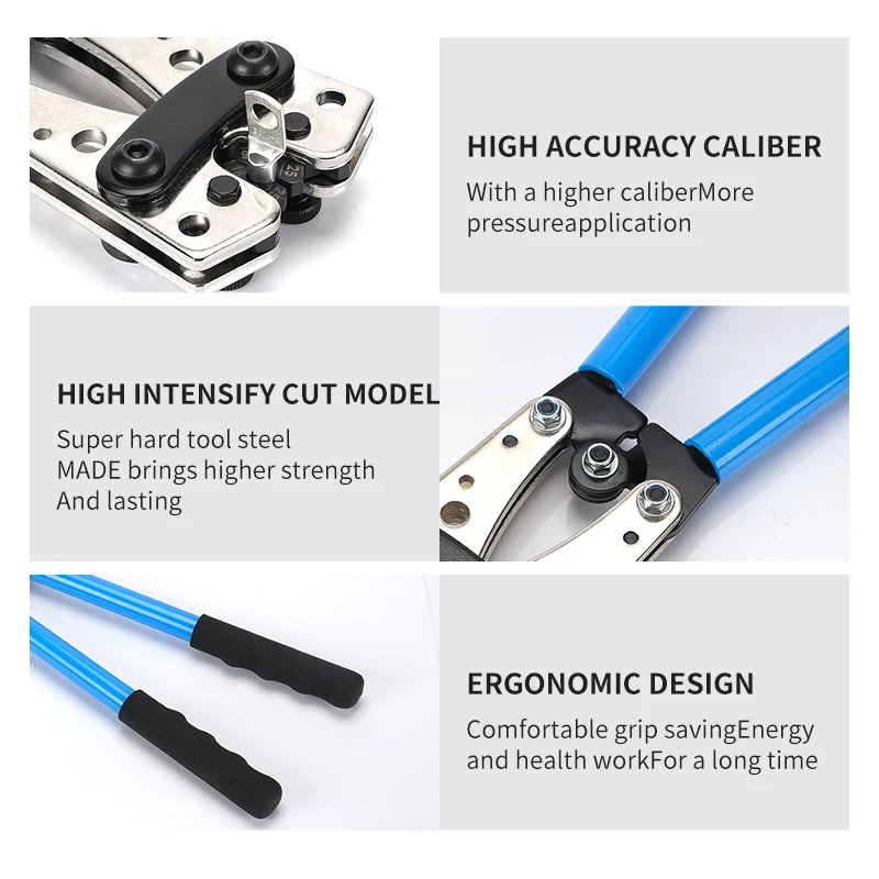 HX-50B Crimping Plier 6-50mm AWG 1-10 Cat Auto Copper Ring Bare Cable Battery Terminals Lug Crimping Tool Cable Terminal Plier