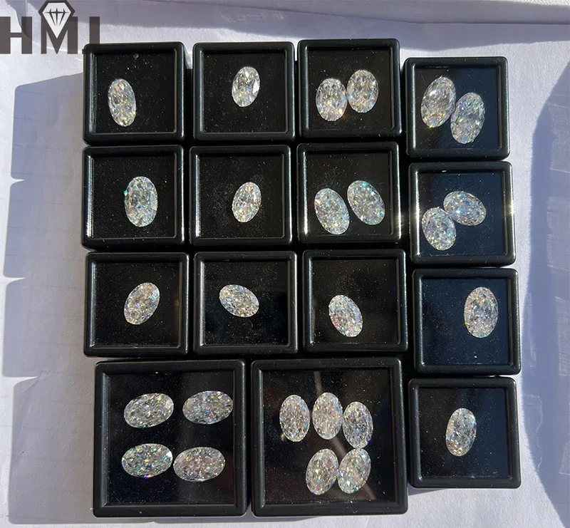 Loose Moissanite Stone Crushed Ice Oval Cut D Color VVS1 Clarity Gemstones for Rings Necklace Jewelry Making GRA Certificate