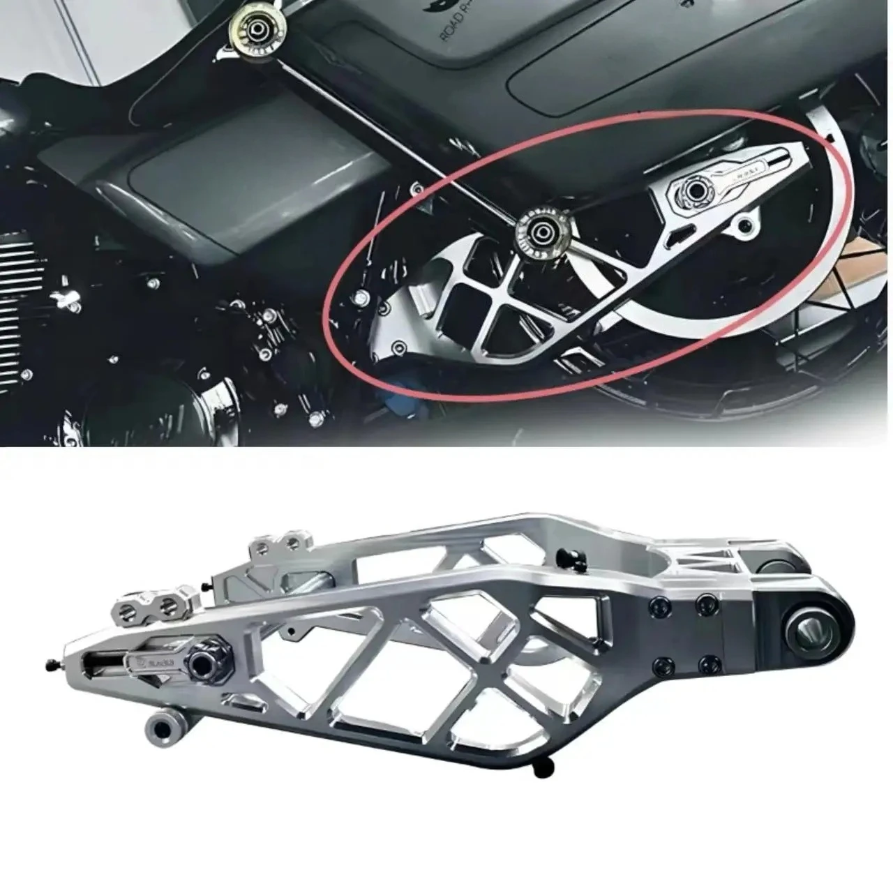 

Motorcycle Aluminum Swing Arm Rear Fork for Harley Touring Road glide Road King Street glide 2009-up Modification Accessories