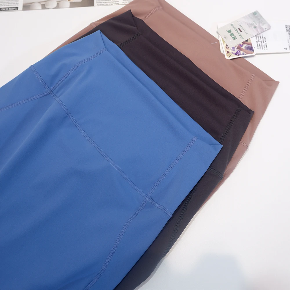 LULU FLORA Hüftbetonter Rock, halber Rock, hohe Elastizität, Yoga mit hoher Taille, Frühling und Sommer, mittellange Länge, Retro-Nude-Stil – Detail 9