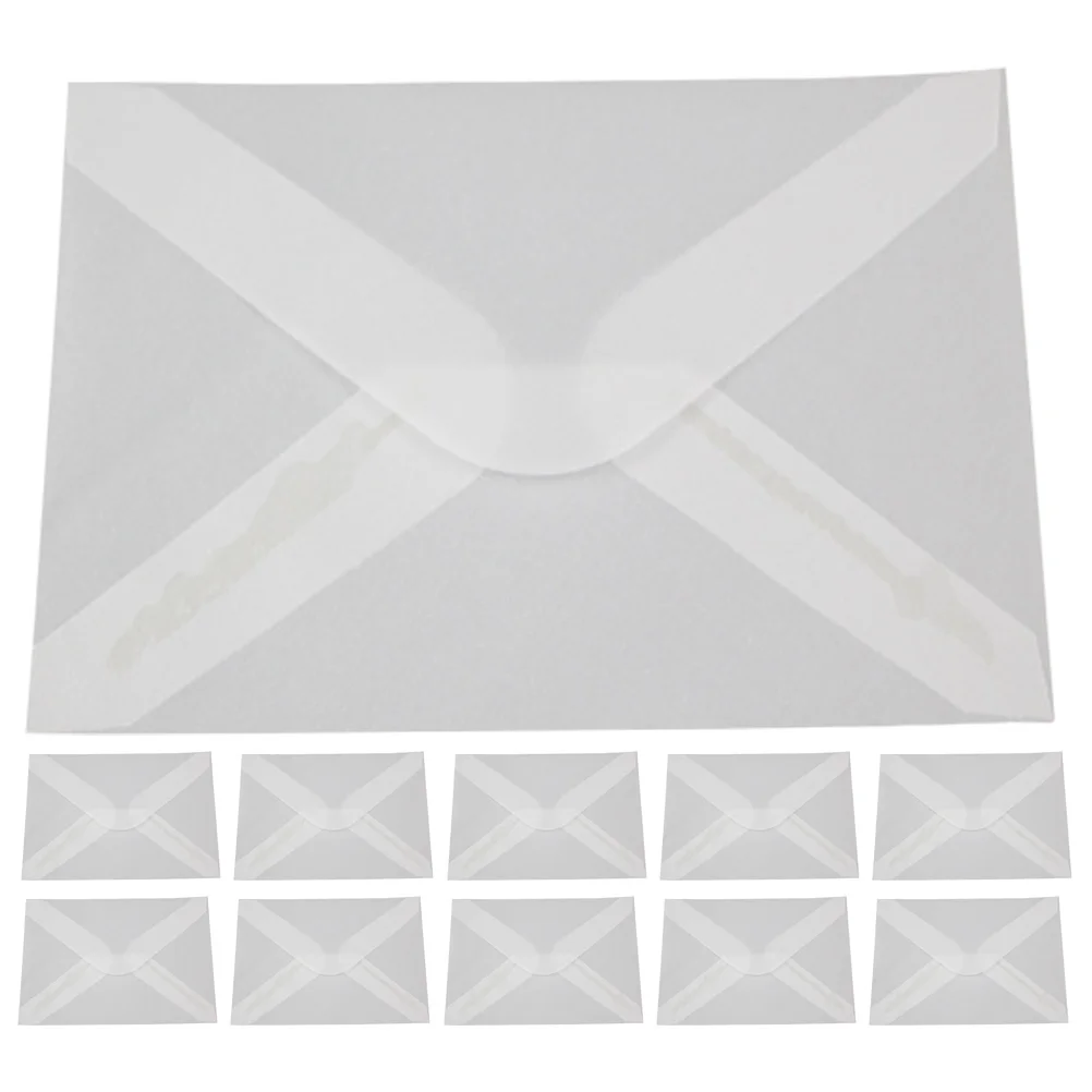 

50pcs Sulfuric Paper Transparent Greeting Envelopes For Wedding Party Invitation Cards Multi-Function Translucent Envelopes For