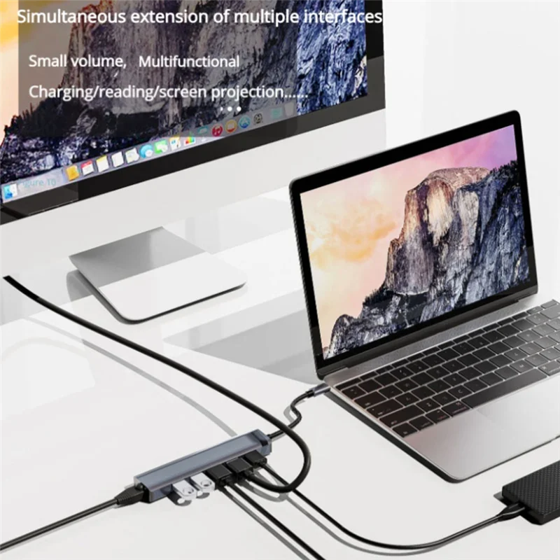 PD RJ45 Docking Station For Thunderbolt Dock Adapter Type C To Usb 3 0 Splitter Hub Laptop Usb Expander Gigabit Hub