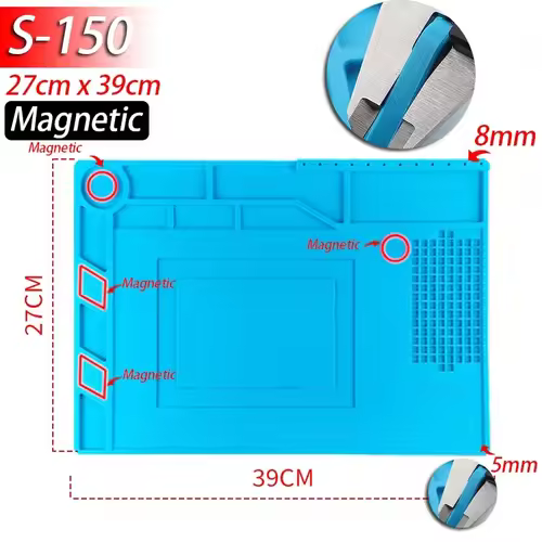 Soldering Station Mat Silicone Work Mat Heat Resistant 932°F Anti-Static Magnetic Mat for Electronic Phone Laptop Watch Repair - Image 16