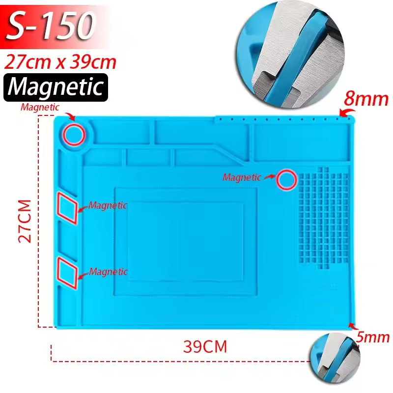Soldering Station Mat Silicone Work Mat Heat Resistant 932°F Anti-Static Magnetic Mat for Electronic Phone Laptop Watch Repair - Image 16