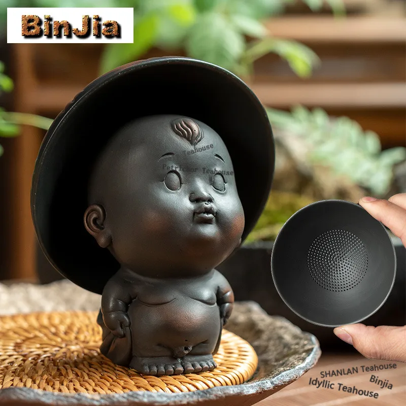 

Чайный фильтр-диспенсер из фиолетовой керамики «Мальчик, который сходит в туалет», сепаратор для заваривания чая, китайский чайный набор, декор