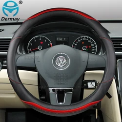 for VW T4 T5 T6 Multivan Multifuncional Transporter Car Steering Wheel Cover Carbon Fibre PU Leather Auto Accessories