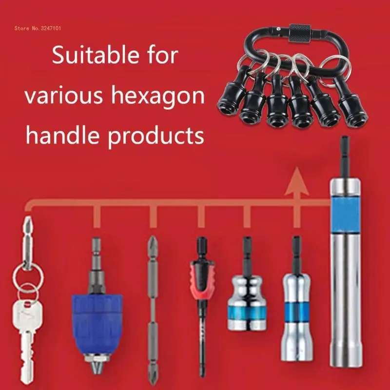 

Bit Holder Keychain 1/4inch Hexagonal Shank Socket Screwdriver Drill Extension Dropship