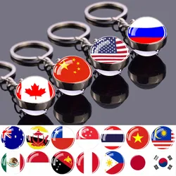 APEC Member Countries National Flags Keychains Glass Ball Double Side Pendant Key Chains Flag Keyring Souvenir Jewelry Gifts