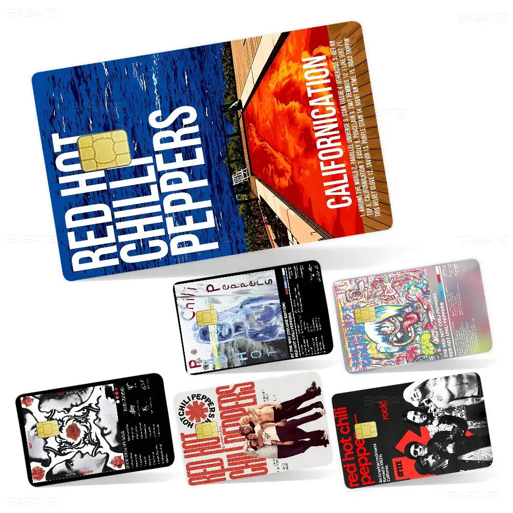R-Red Hot C-Chili P-Peppers Cartoon Credit Card Skin Stickers for Bank Card Bus Metro Card Sticker Waterproof Women Gift
