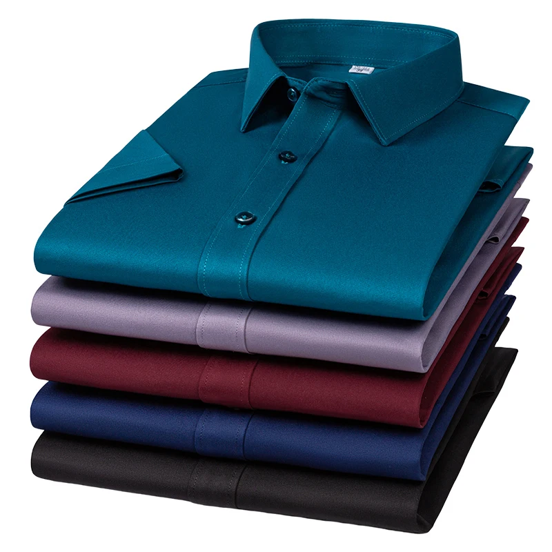 

Men's Non-Iron Wrinkle-Resistant Stretch Shirt Slim Fit Business Casual Formal Short Sleeve & Long Sleeve Office Work Wear