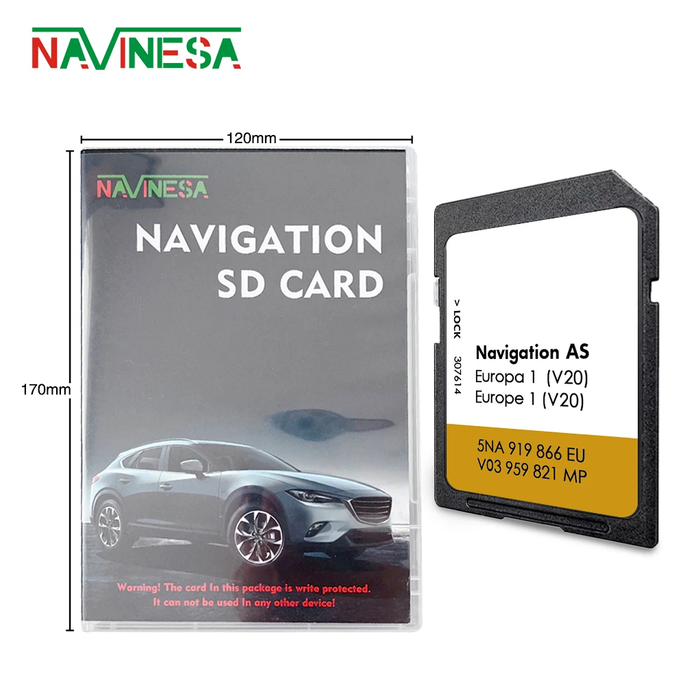 32GB Navigation GPS SD Map Memory Card Cover Europe Bosnia Spain AS V20 for VW Caddy SA