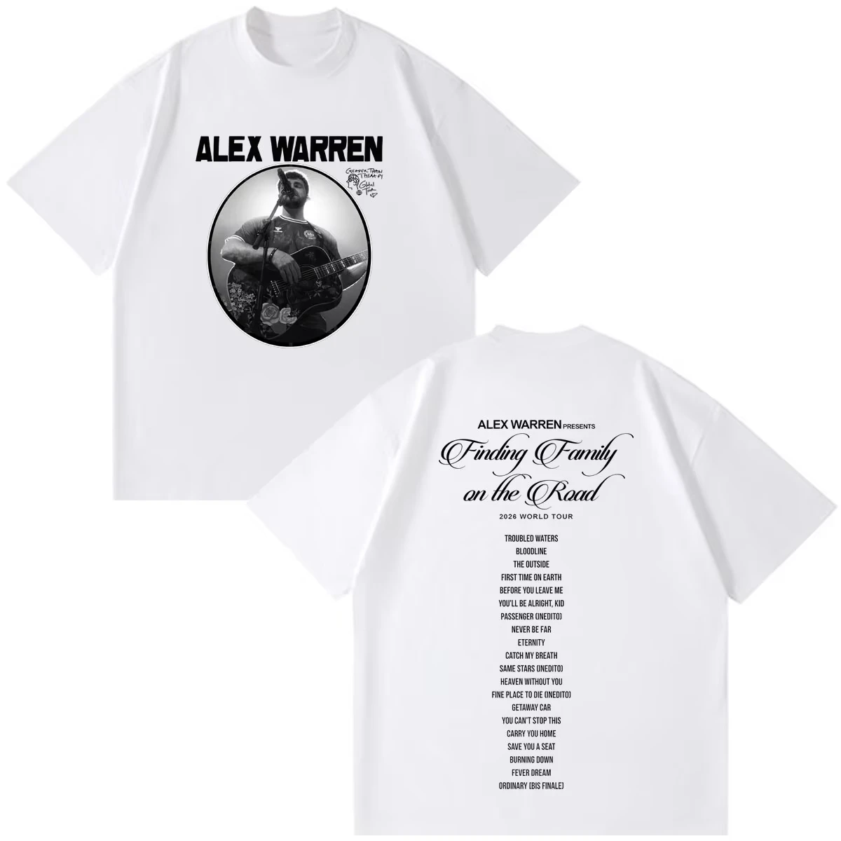 Summer Hot Sale Alex Warren 2026 Tour Graphic T Shirts Men Women Hip Hop Fashion T-shirt Print Harajuku Crew Neck Casual T Shirt