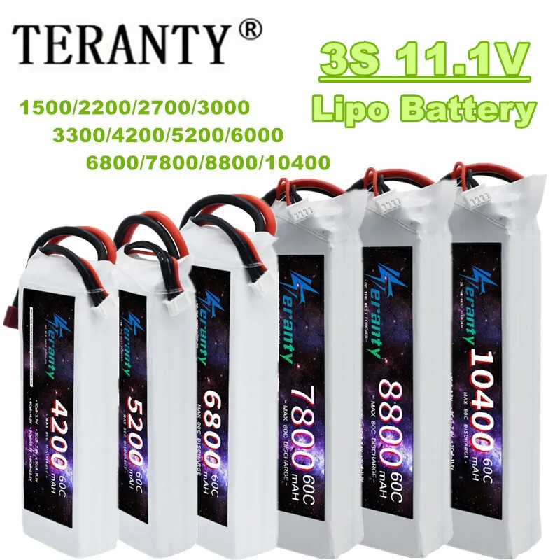 TERANTY 3S بطارية ليبو 11.1 فولت 1500/2200/2700/3000/3300/4200/5200/6000/6800/7800/8800/10400 مللي أمبير لقارب طائرة سيارة RC
