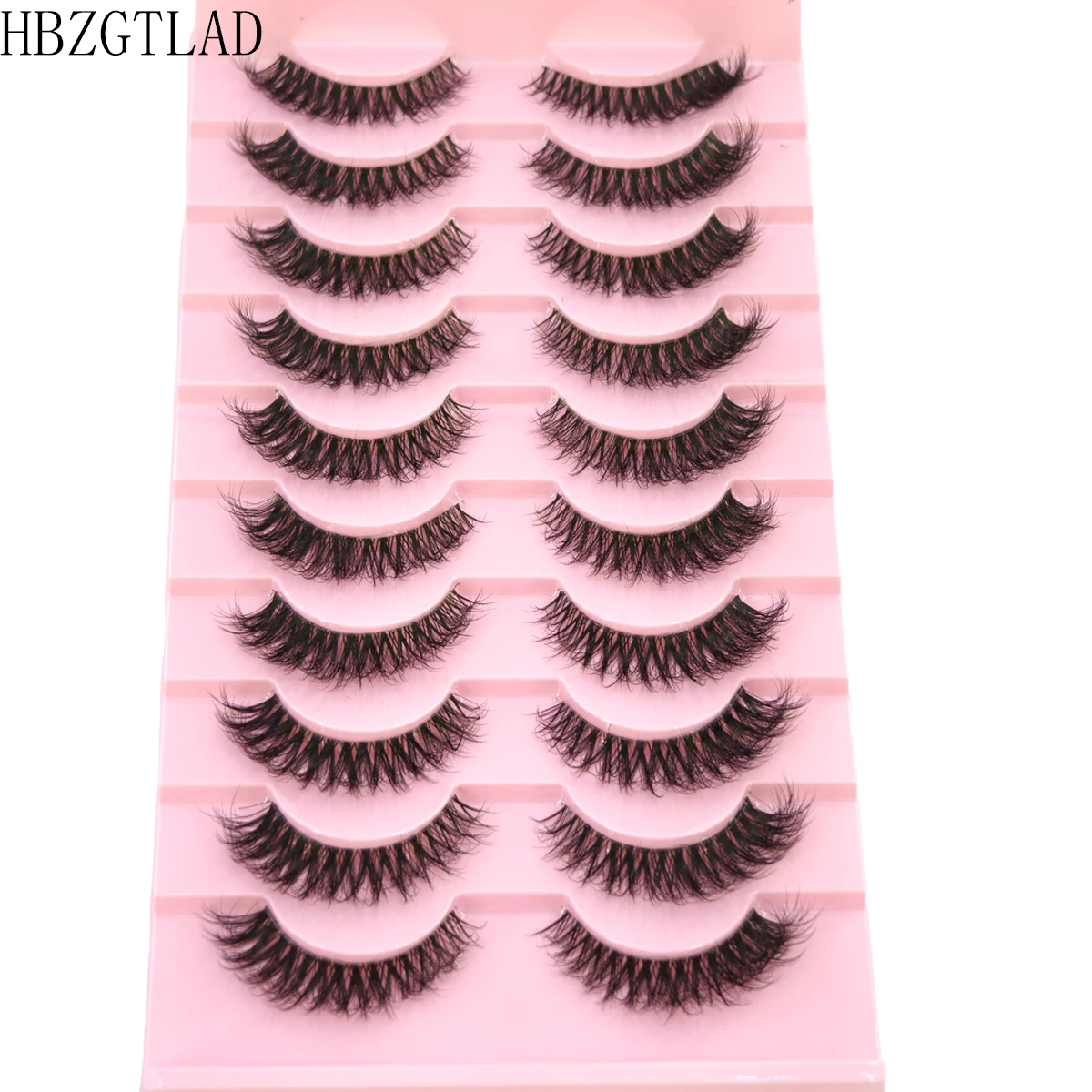 HBZGTLA 10paris 猫まつげふわふわミンクまつげナチュラルルックつけまつげ毎日のパーティーウェディング軽量再利用可能なメイクアップ