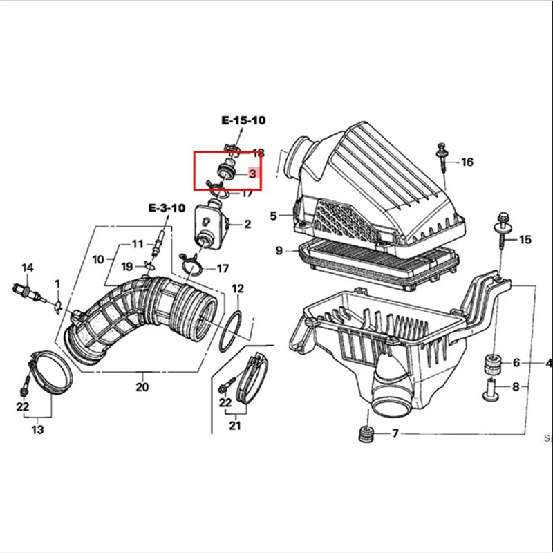 17152-RAA-A00 For Honda 03-06 Element/03-07 Accord Air Flow Tube Rubber Mount