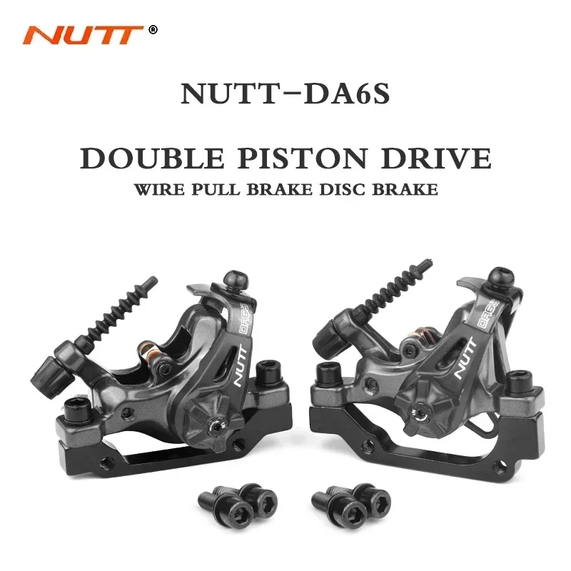 NUTT-Electric Bilateral Bicycle Light Alloy Dual Piston Drive Disc 160mm Disc Rotor MTB Mountain Bike Brake Caliper Cycling Part