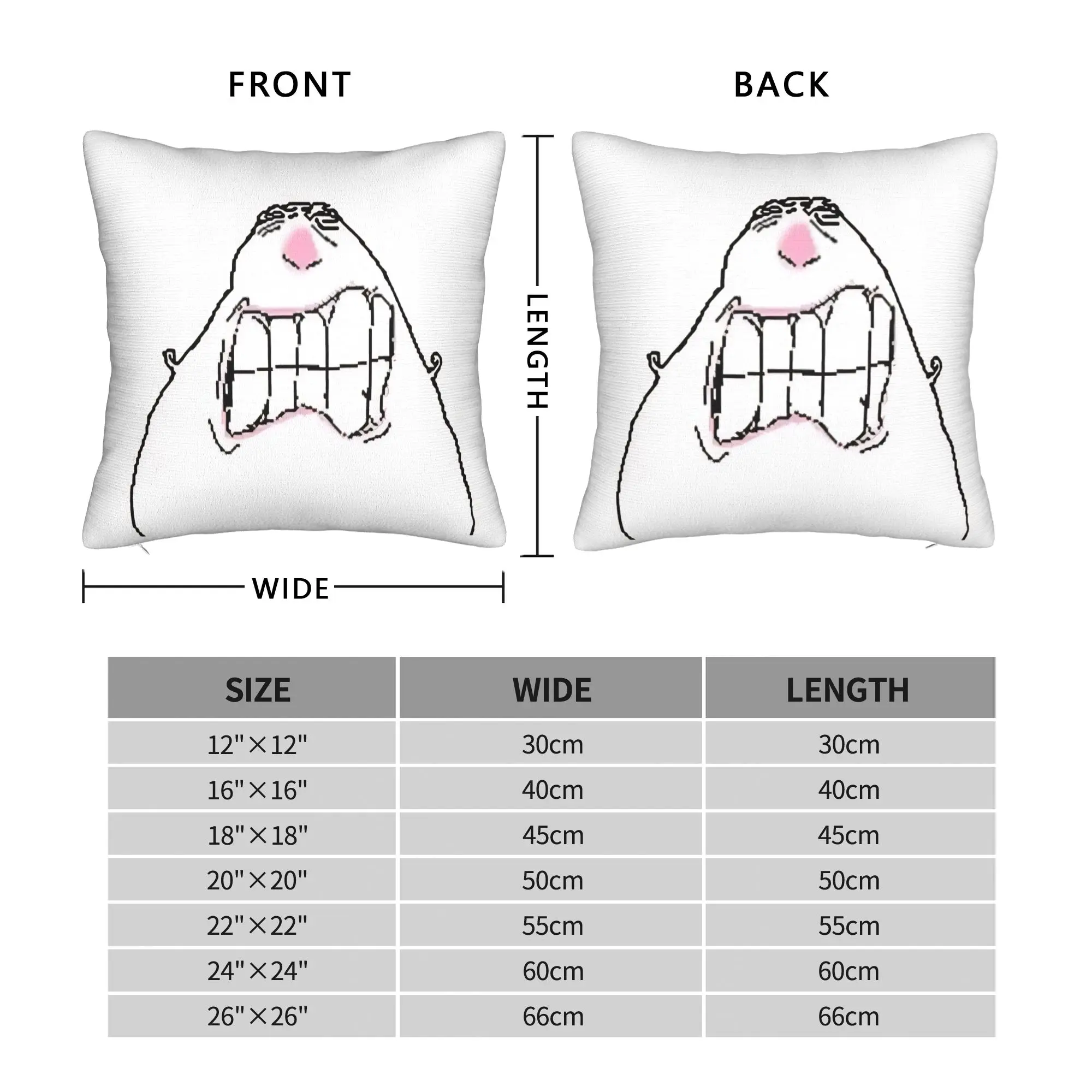 Hamster Meme Angry  Square Pillow Case  Cushion Covers Vintage Zippered Decor Throw Pillow Case Cover for Car 45x45cm