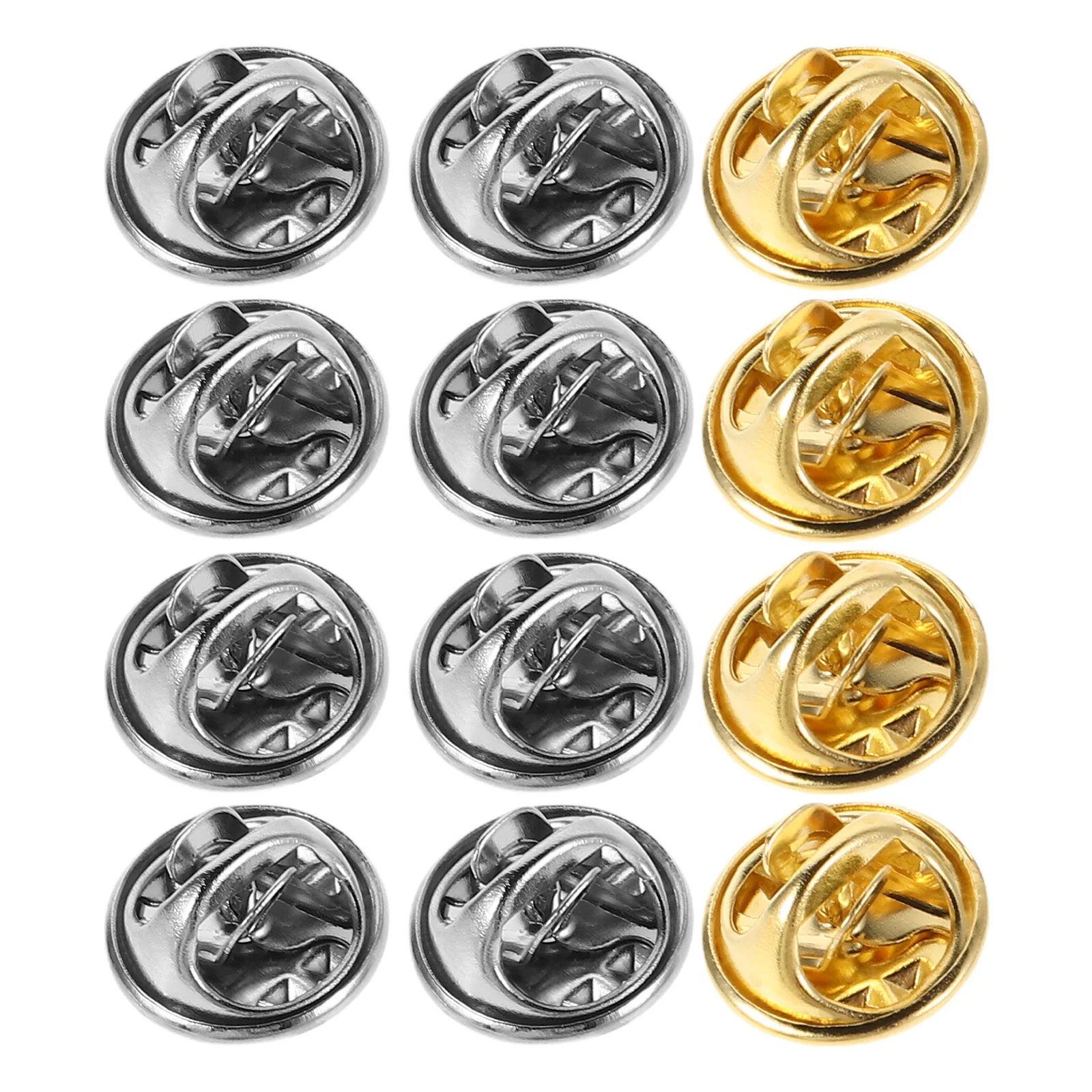 

12pcs Handbag Tie Pin Keepers Fashion Versatile Iron Lapel Pin Backing Clutch Brooch Enamel Locking Butterfly Badge