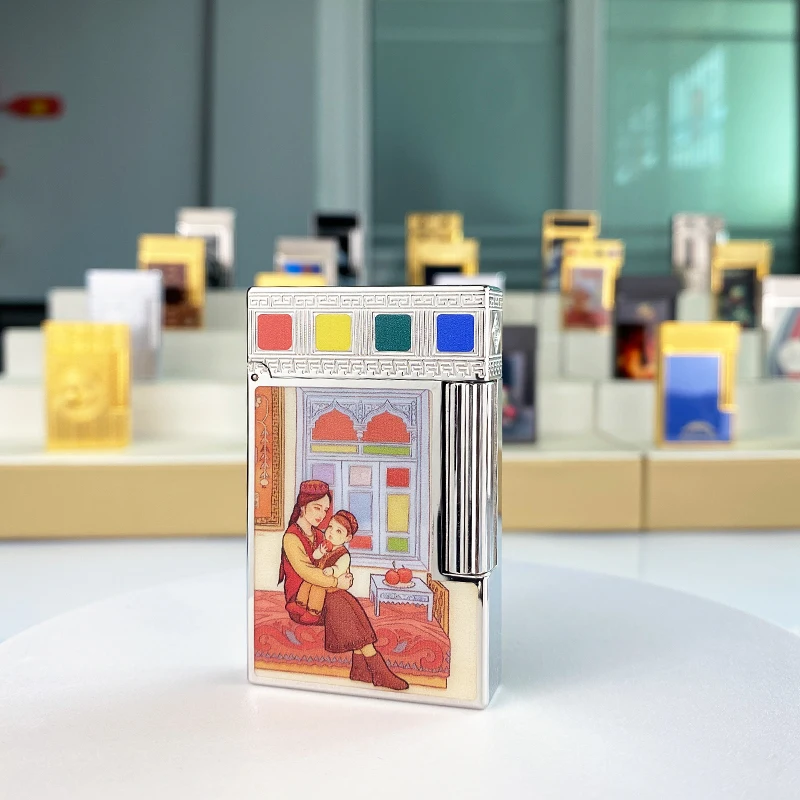

Langsheng Lighter Pure Copper Customized Gift for Boyfriend High end Steel Sound Grinding Wheel Vintage Genuine Inflatable Light