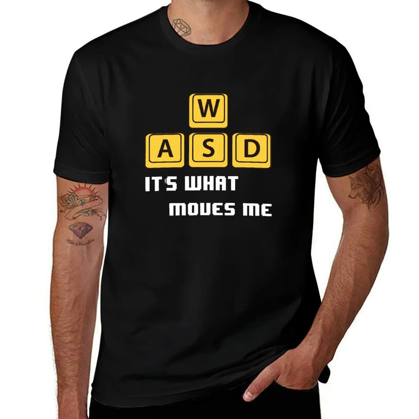 WASD es lo que me mueve - Camiseta divertida para gamers de PC, regalo para frikis, camiseta cómoda y elástica.