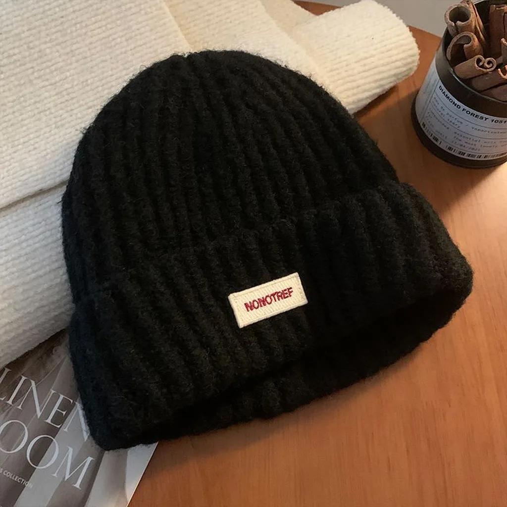 Oversized Thick Knit Beanie for Large Big Heads, Warm Stretchy Thermal Winter Slouchy Skull Cap Creates Slim Face Look